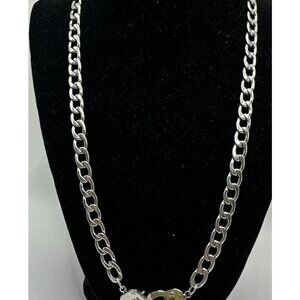 Fears VF stainless steel Silver Tone  handcuff necklace 20” Link Chain